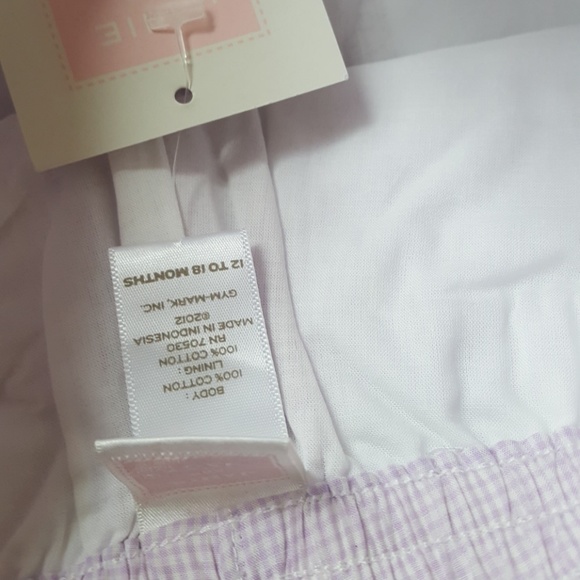 Janie and jack NWT Purple checks outfit Precious - Picture 5 of 5